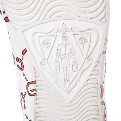Gucci Calfskin GucciGhost Print Mens Ace Sneakers 7.5 White Hibiscus Red 8 of 17
