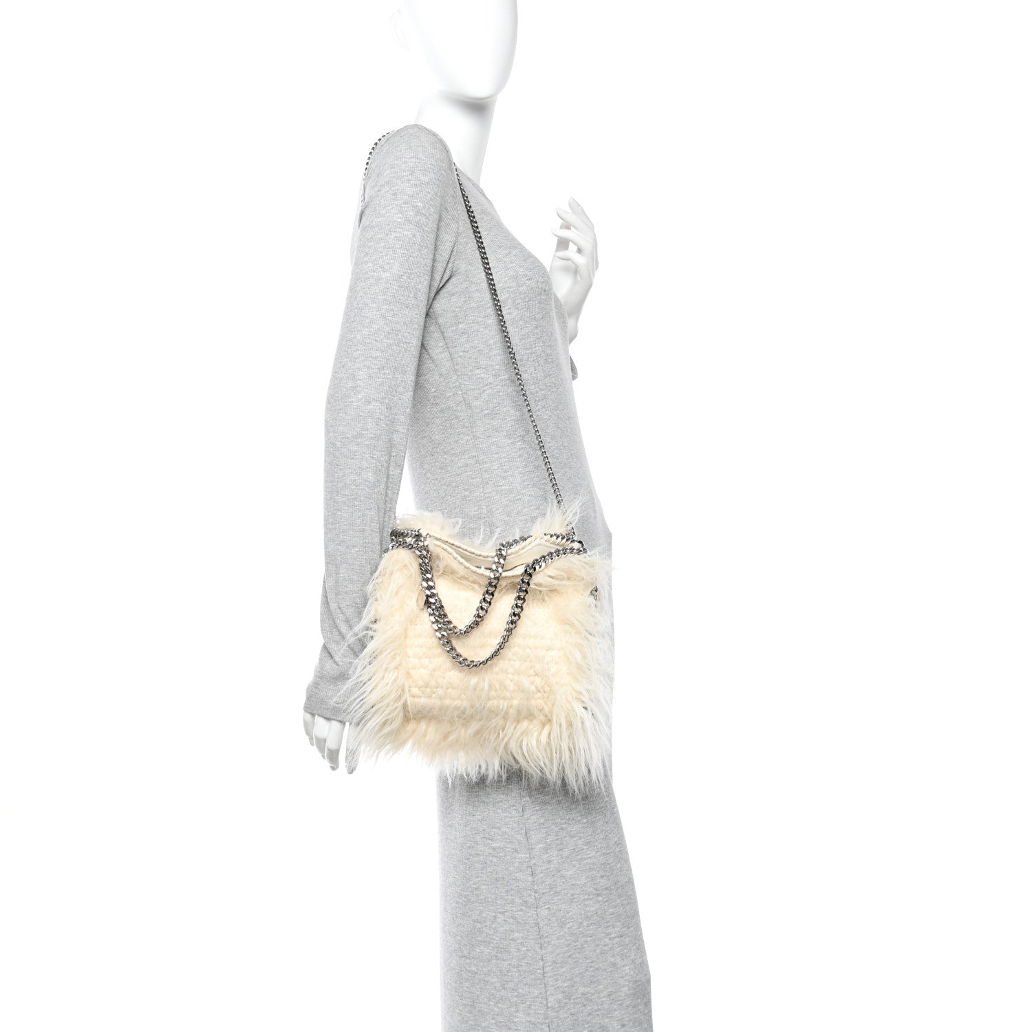 Stella McCartney Eco Fur Mini Falabella Tote Ivory 2 of 9