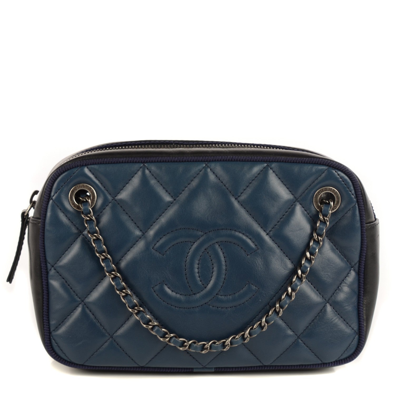 Chanel Calfskin Small Ballerine Camera Case Dark Blue 1 of 7