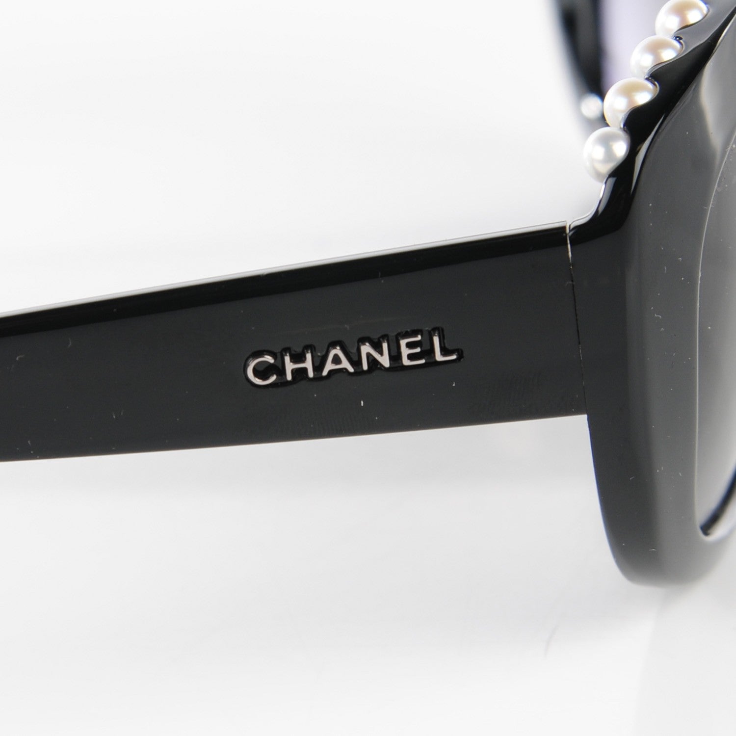 Chanel Freshwater Cultured Pearl Cat Eye Sunglasses 6038H Black 6 of 8
