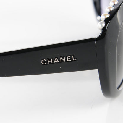 Chanel Freshwater Cultured Pearl Cat Eye Sunglasses 6038H Black 6 of 8