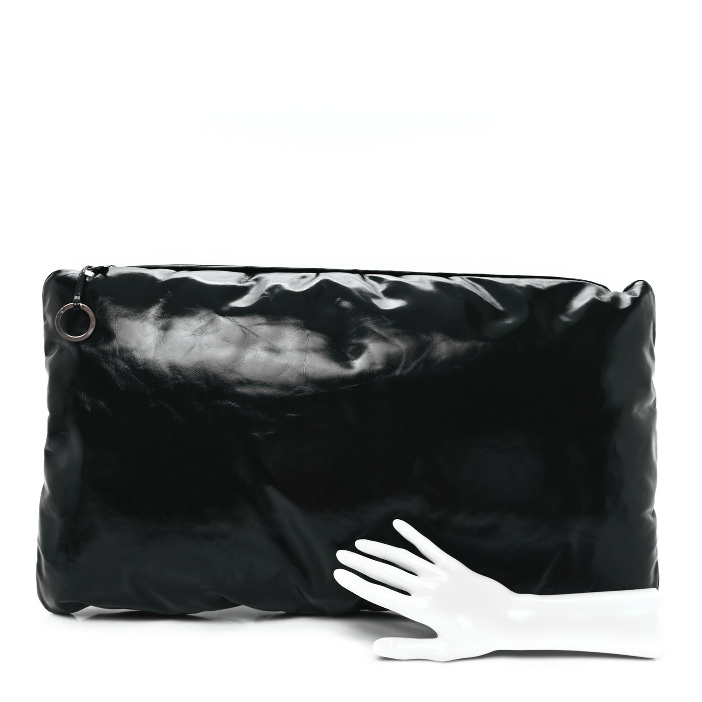 Patent Large Pillow Pouch Emerald Green