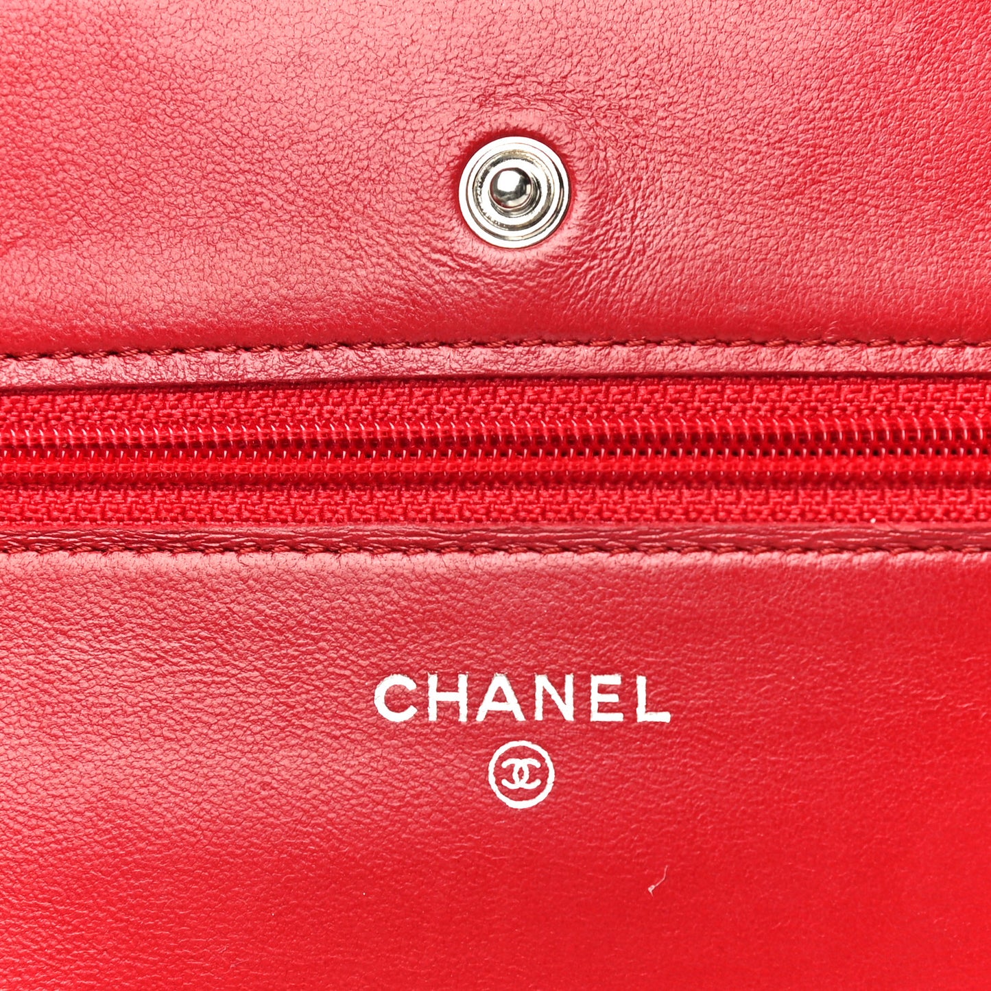 Lambskin Quilted Wallet on Chain WOC Red