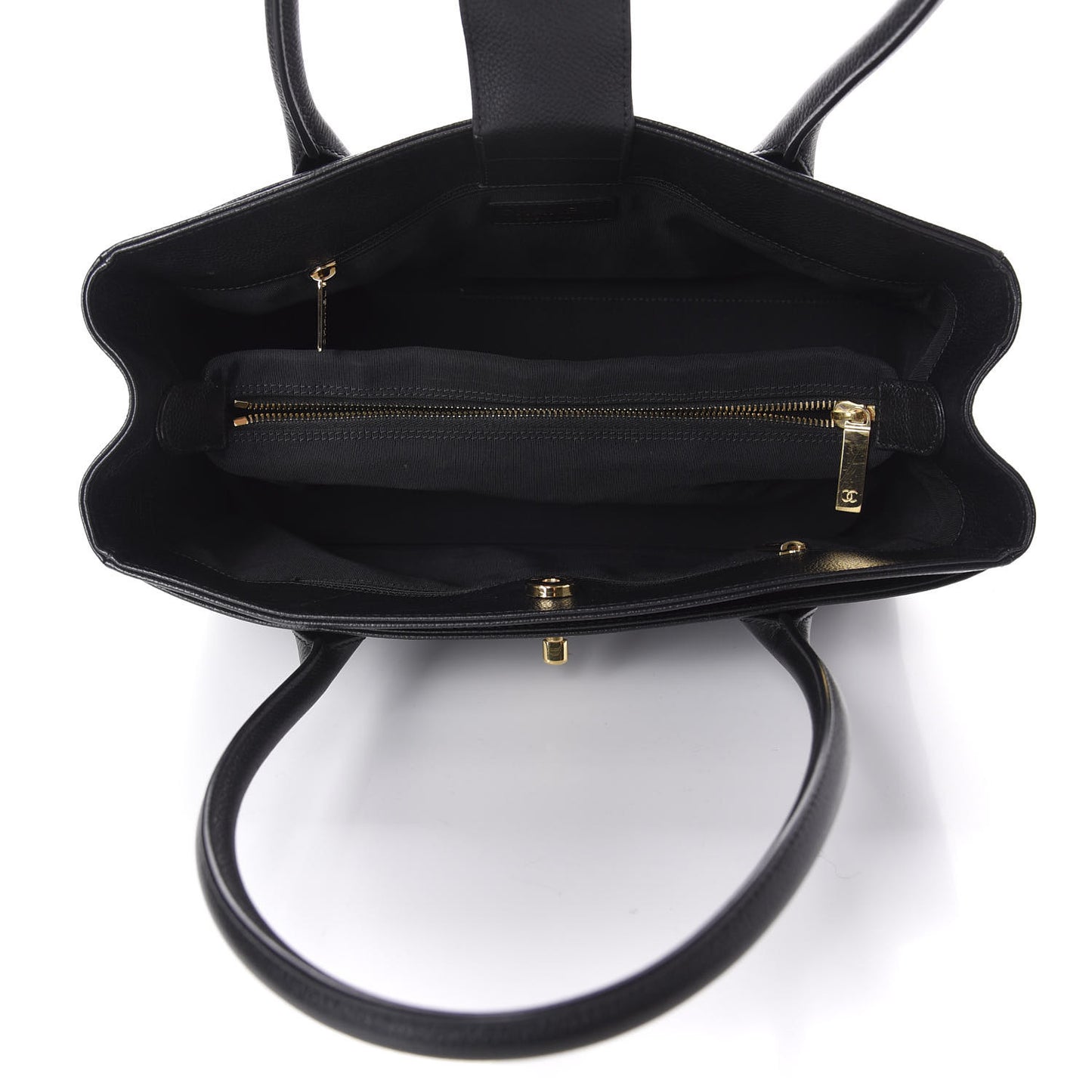 Calfskin Small Cerf Executive Shopper Tote Black