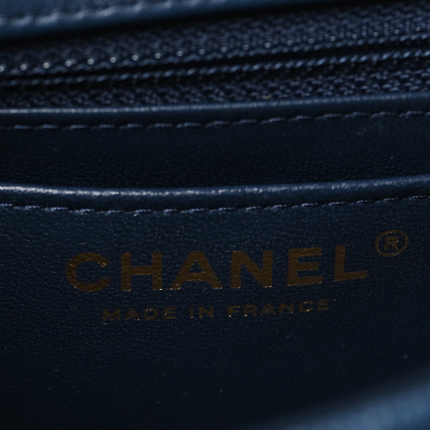 Chanel Printed Denim Quilted Mini Rectangular Flap Dark Blue 6 of 10