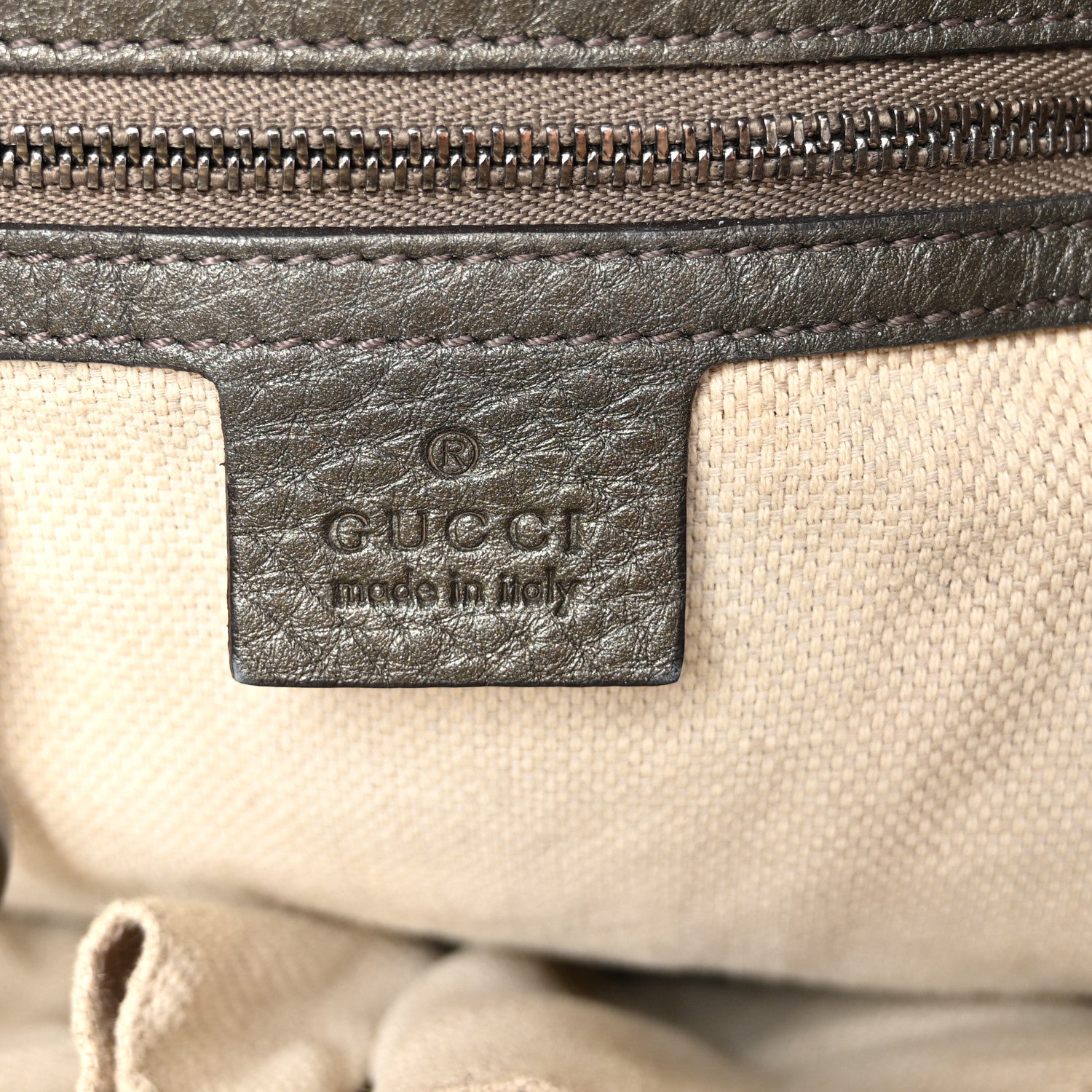 Gucci Metallic Cellarius Calfskin Medium Soho Shoulder Bag Sasso 6 of 10