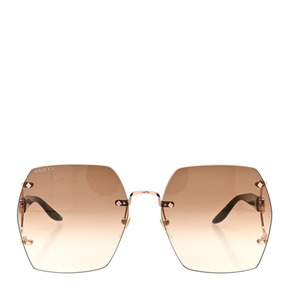 Gucci Metal Diapason Rimless Geometric Sunglasses GG1562S Black 2 of 8