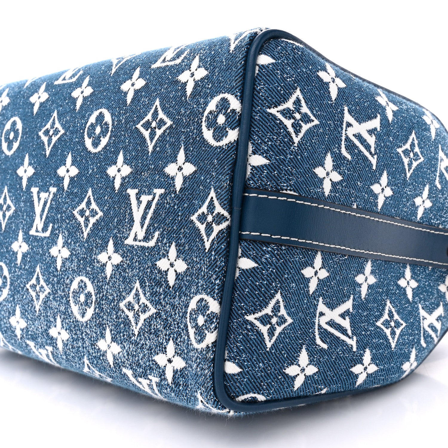 Louis Vuitton Monogram Jacquard Denim Speedy Bandouliere 25 Bleu 9 of 9