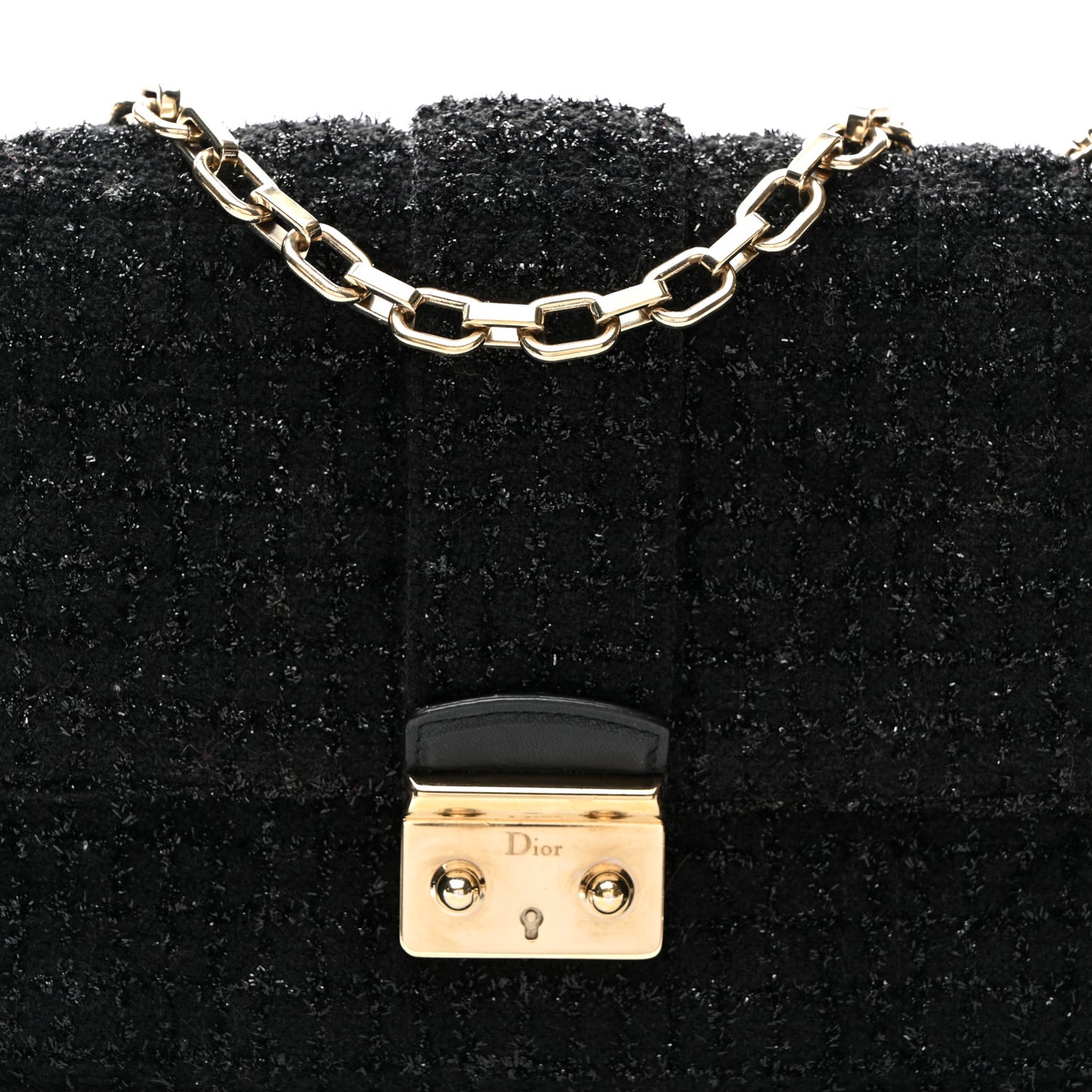 Tweed Medium Miss Dior Flap Black