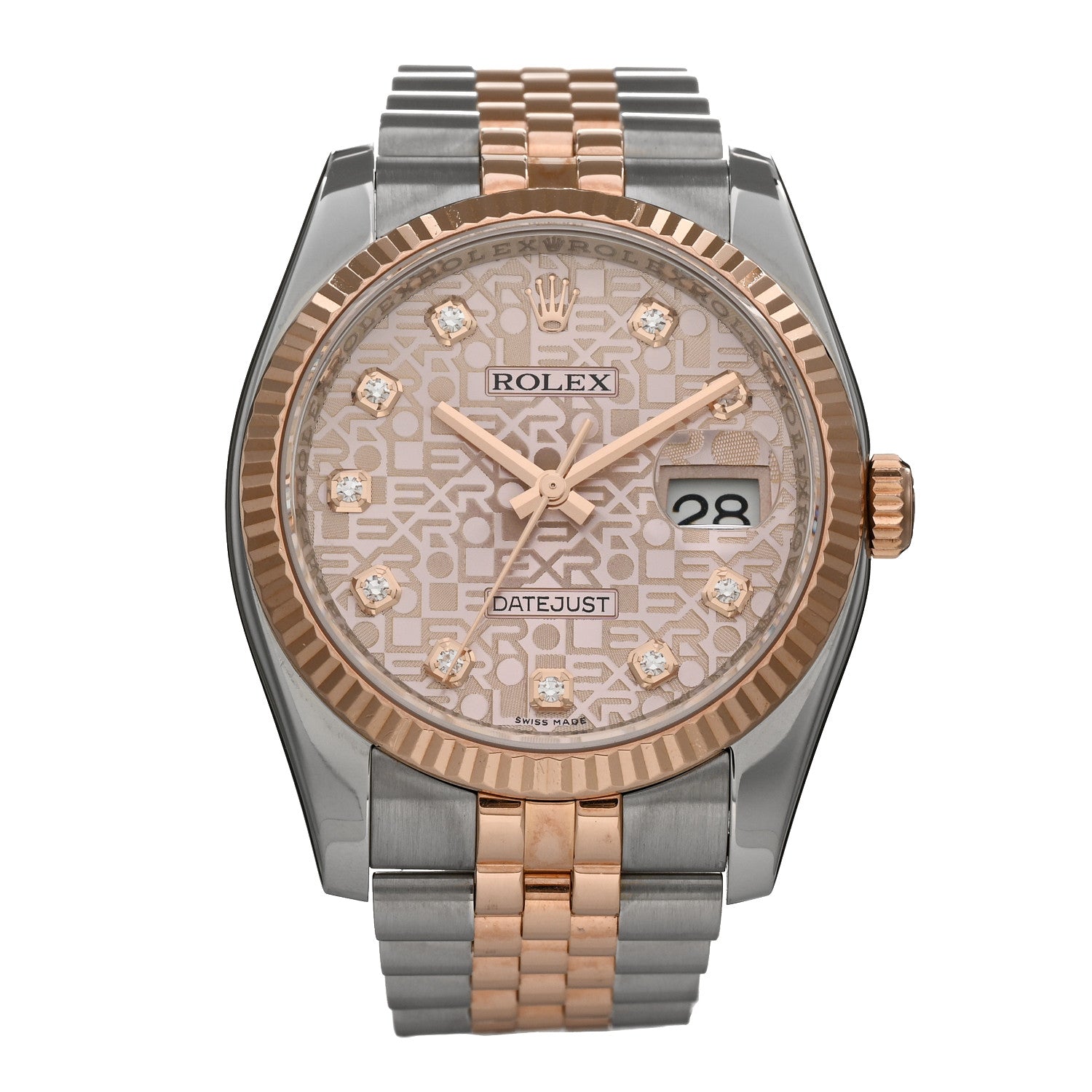 Rolex Stainless Steel 18K Everose Gold Diamond 36mm Oyster Perpetual Datejust Watch Pink Jubilee 116231 1 of 4