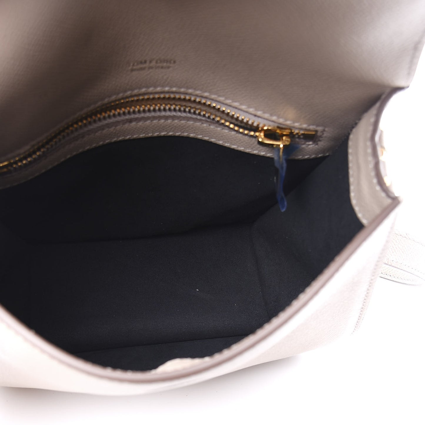Grained Calfskin Small T Clasp Tara Crossbody Bag Silk Taupe