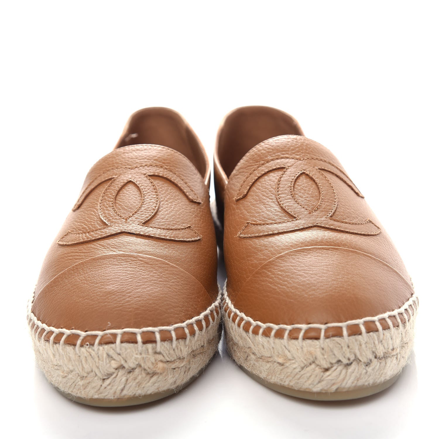 Chanel Lambskin CC Espadrilles 38 Light Brown 5 of 13