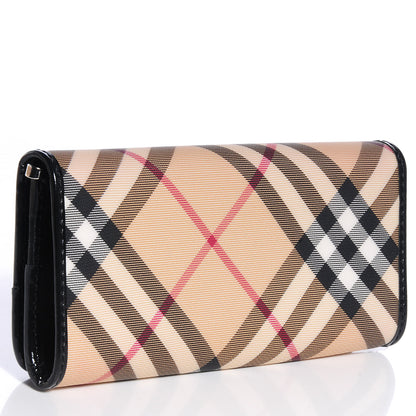 Burberry Patent Supernova Check Long Wallet 3 of 8
