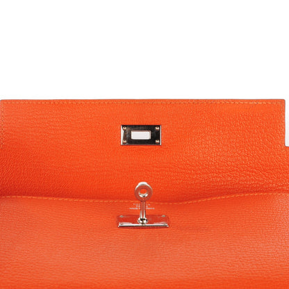 Hermes Chevre Mysore Kelly Longue Wallet Feu 6 of 17