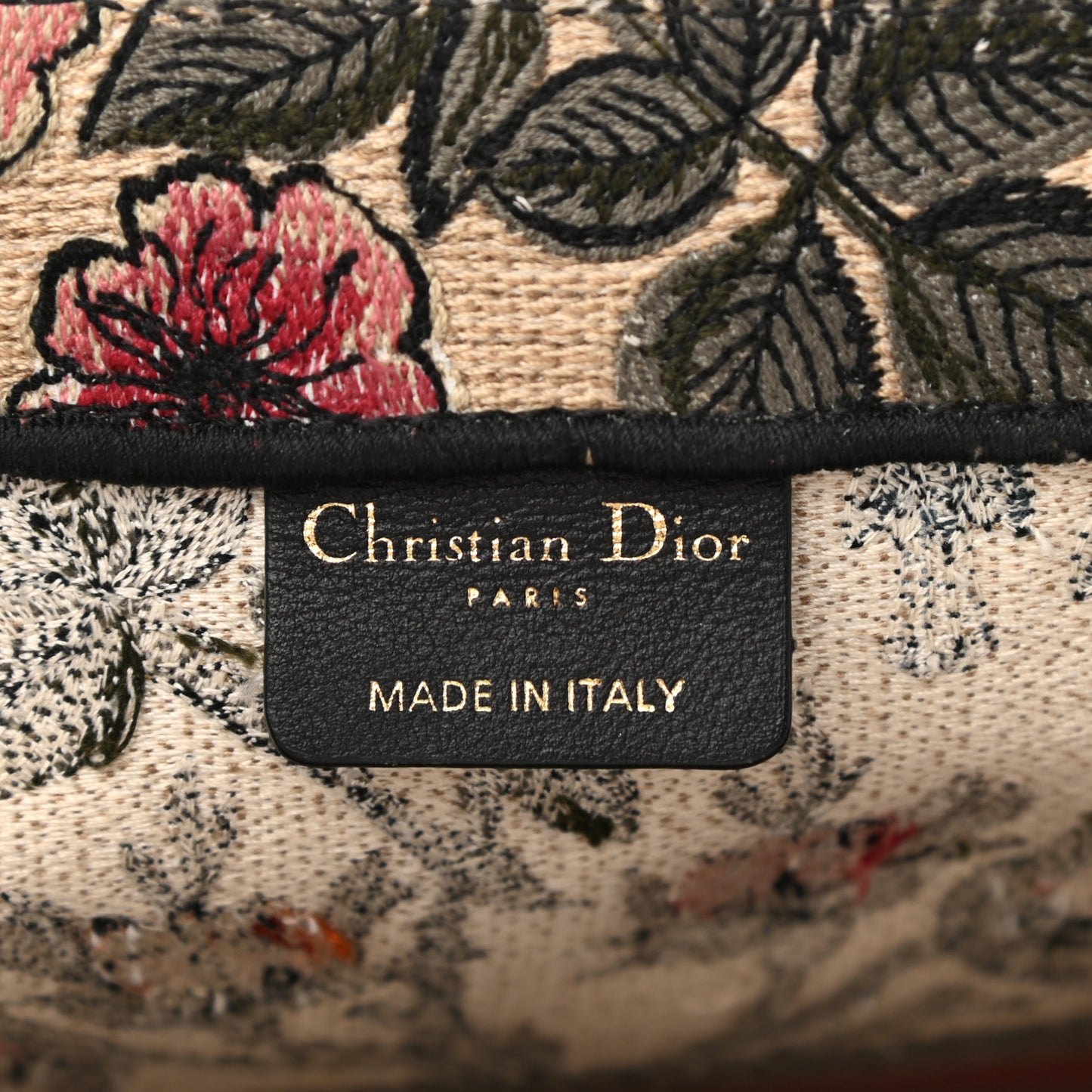 Canvas Embroidered Large Broderie Dior Flowers Book Tote Multicolor