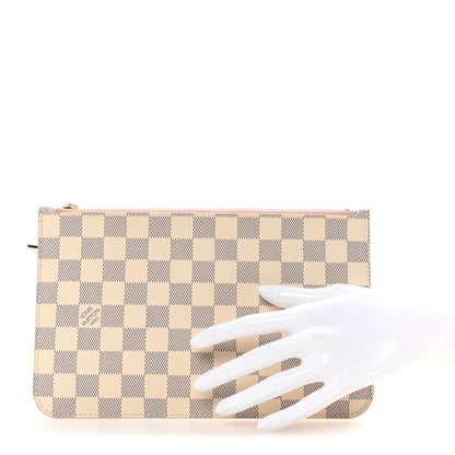 Louis Vuitton Damier Azur Braided Neverfull MM Pochette Pink 2 of 6