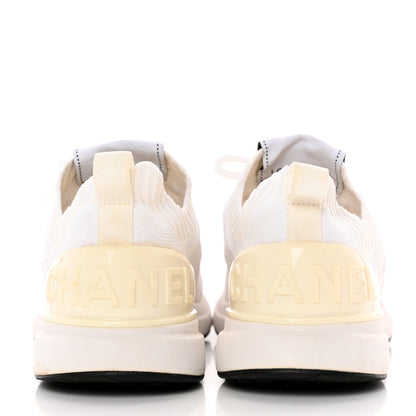 Chanel Fabric Logo Sneakers 37.5 White 4 of 14