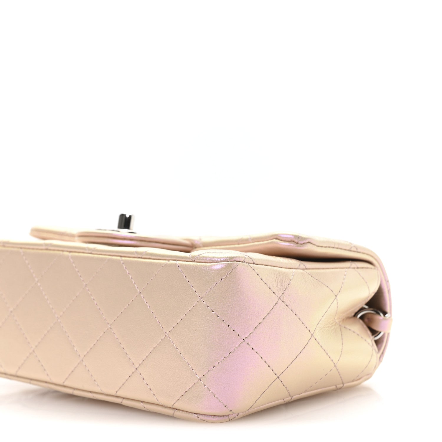 Chanel Iridescent Calfskin Quilted Mini Rectangular Flap Pink 10 of 10