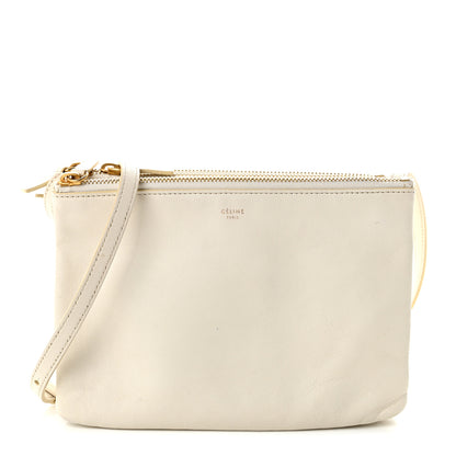 Celine Lambskin Small Trio Crossbody Bag White 1 of 11