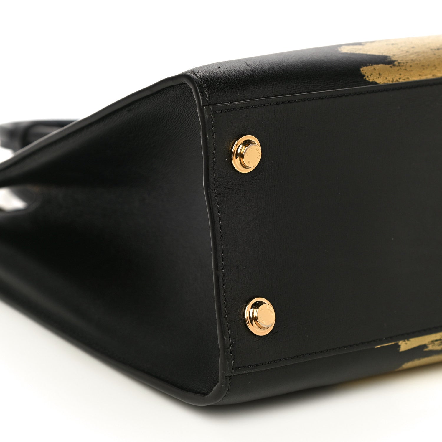 Louis Vuitton Calfskin Golden Light City Steamer MM Black 7 of 12