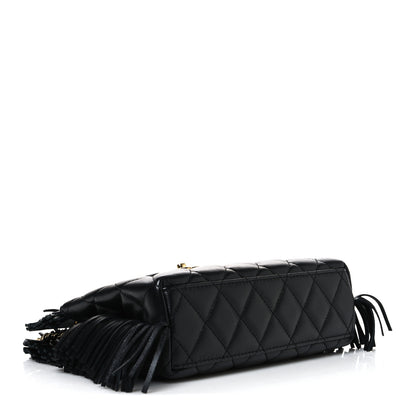 Chanel Lambskin Fringe Nano Kelly Shopper Black 4 of 10