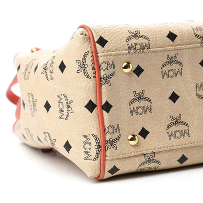 MCM Visetos Shopping Tote Beige Orange 5 of 13