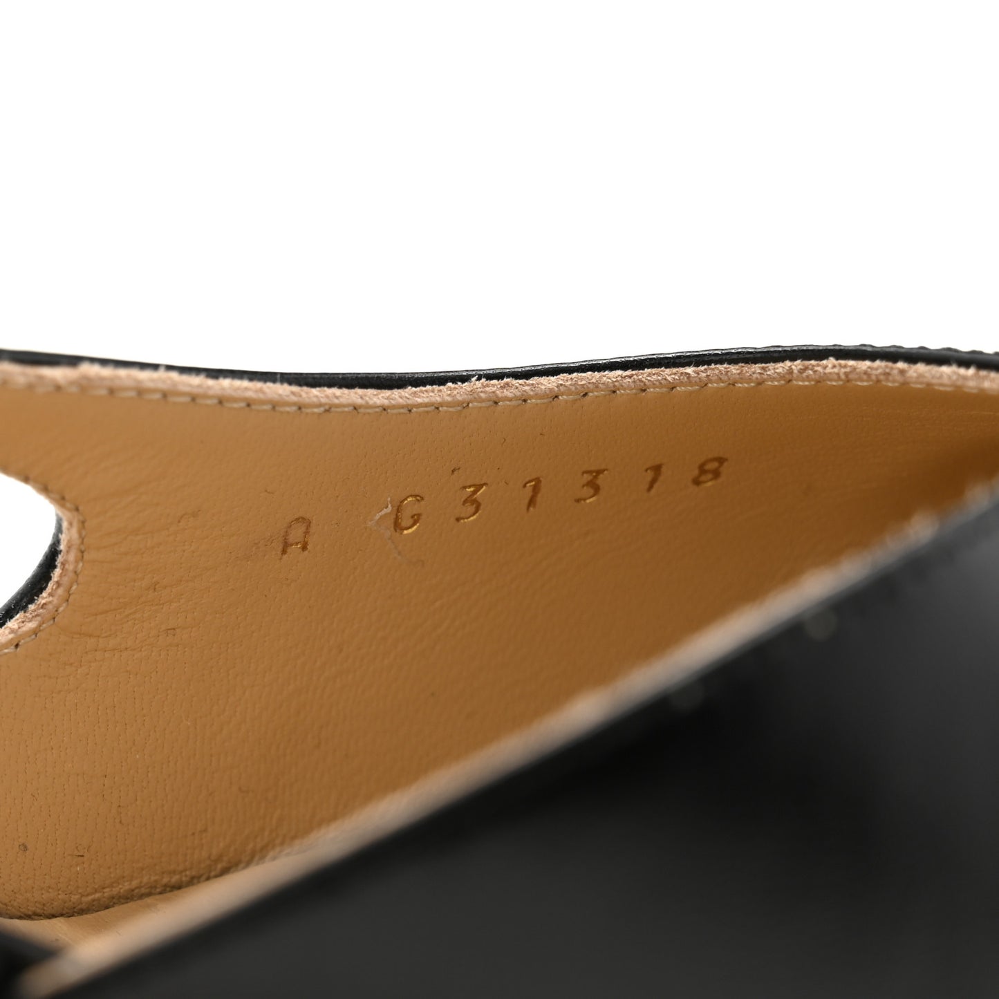 Goatskin Grosgrain Cap Toe CC Slingback Sandals 38.5 Black