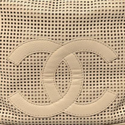 Chanel Caviar Perforated Bowler Beige 8 of 14