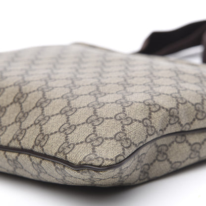 Gucci GG Supreme Monogram Medium Flat Messenger Bag Dark Brown 9 of 12