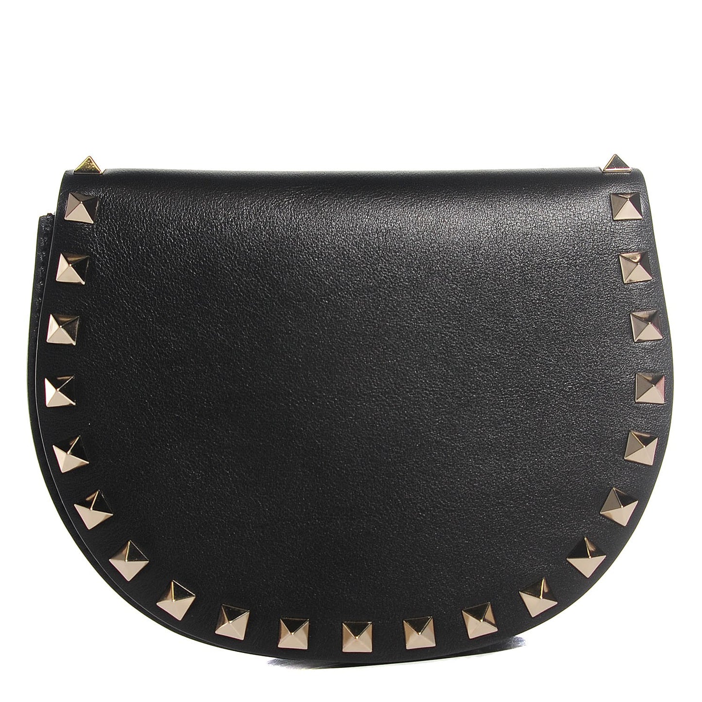 Vitello Rockstud Halfmoon Saddle Bag Black