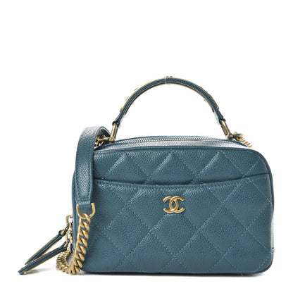 Chanel Caviar Quilted Mini Carry Around Bowling Bag Turquoise 1 of 10