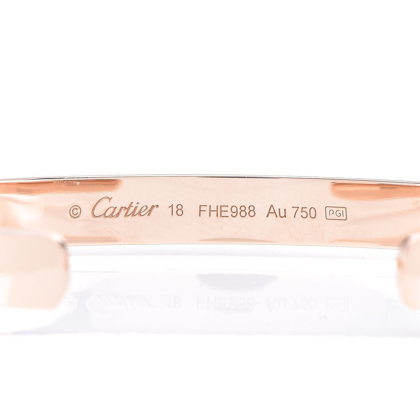 18K Pink Gold LOVE Cuff Bracelet 18