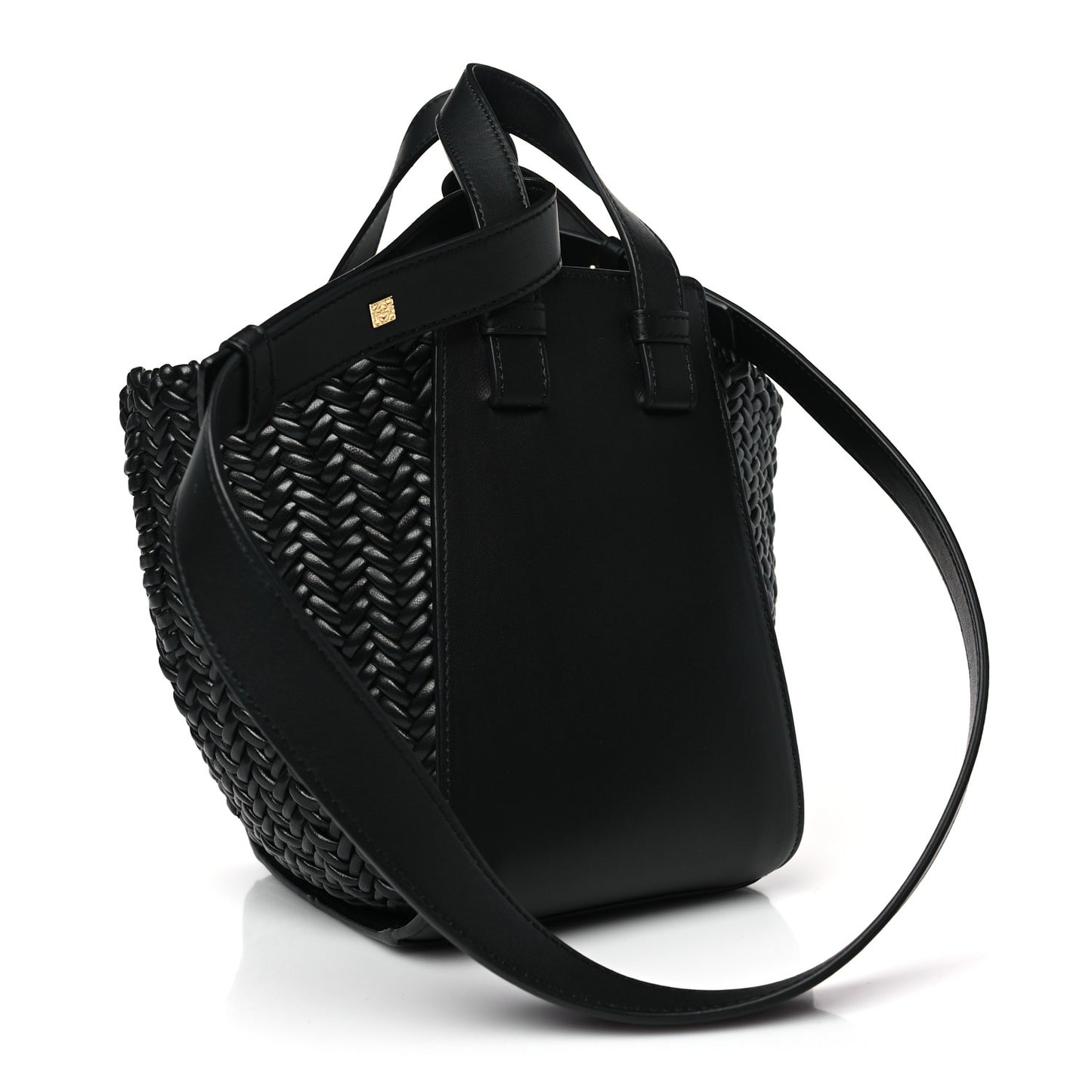 Soft Grained Calfskin Compact Hammock Shoulder Bag Black