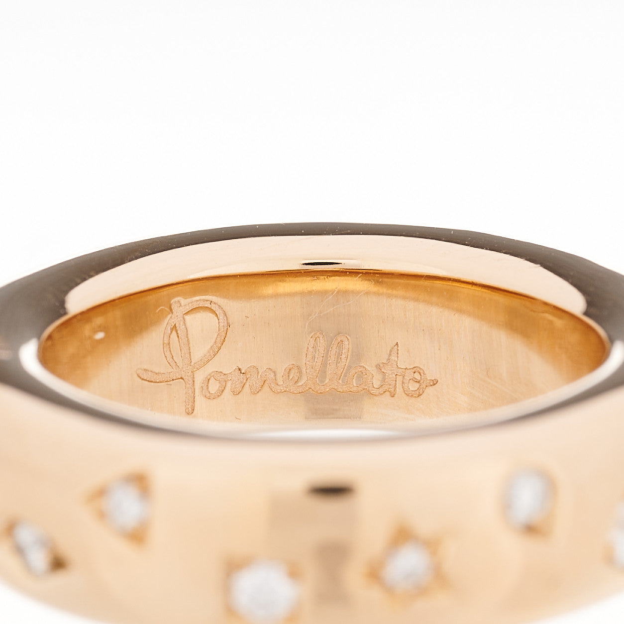 18K Rose Gold Diamond Iconica Band Ring 57 8
