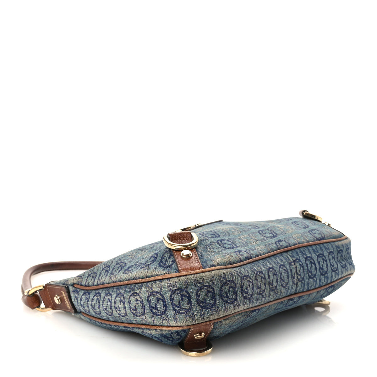 Denim GG Medium Abbey Ring Hobo Blue