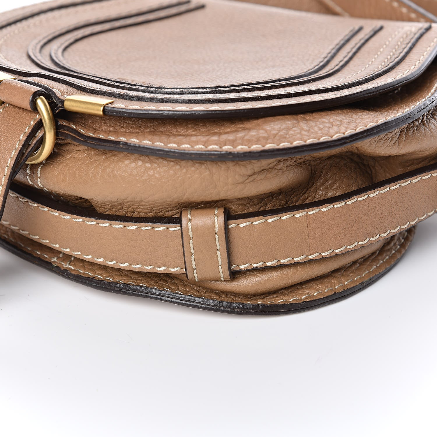 Chloe Calfskin Mini Marcie Round Crossbody Bag Nut 9 of 10