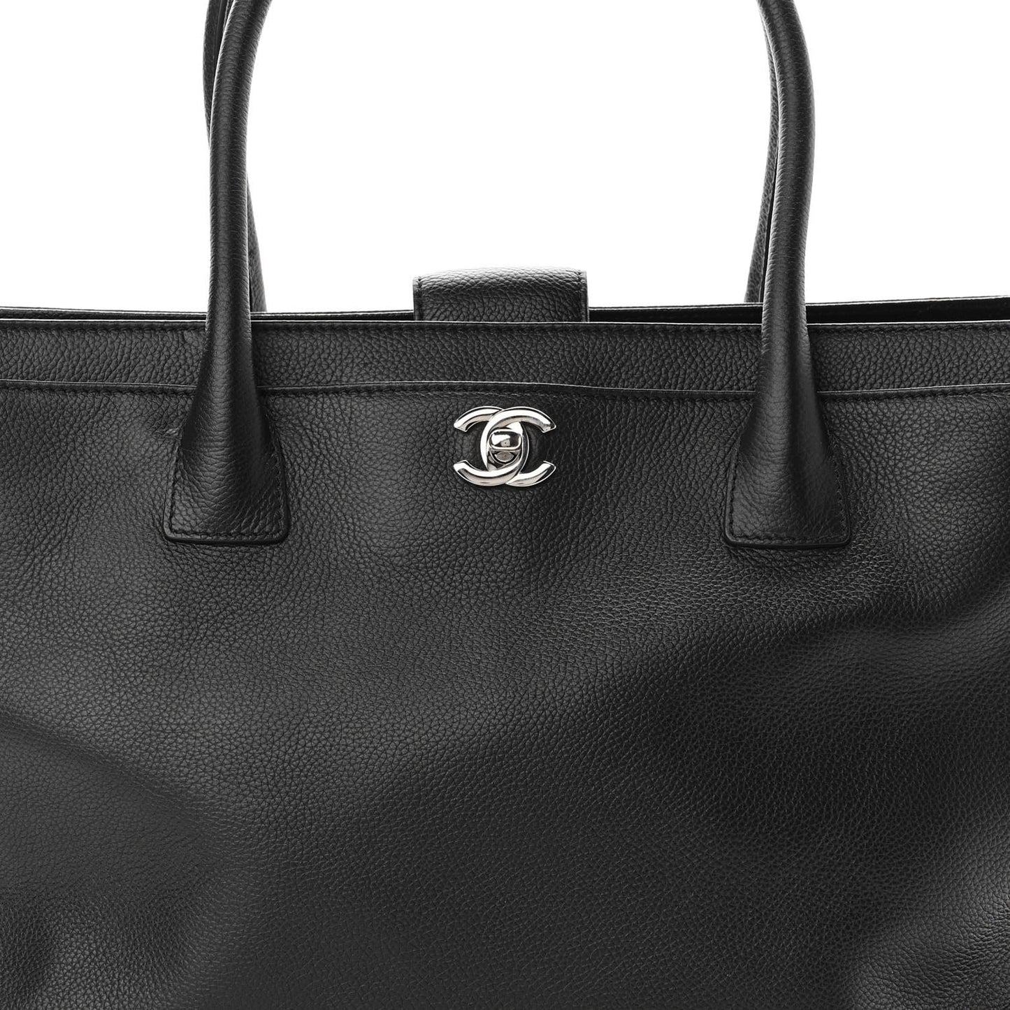 Calfskin Cerf Executive Shopper Tote Black