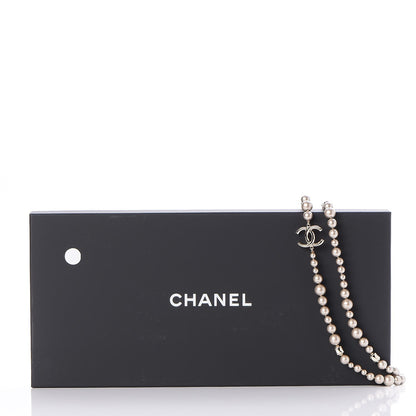 Chanel Resin Pearl CC Long Necklace in Golden Pearly Beige 5 of 5