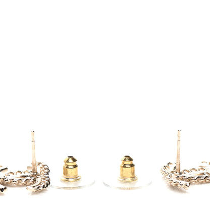 Chanel Crystal Chain CC Earrings Gold 3 of 4