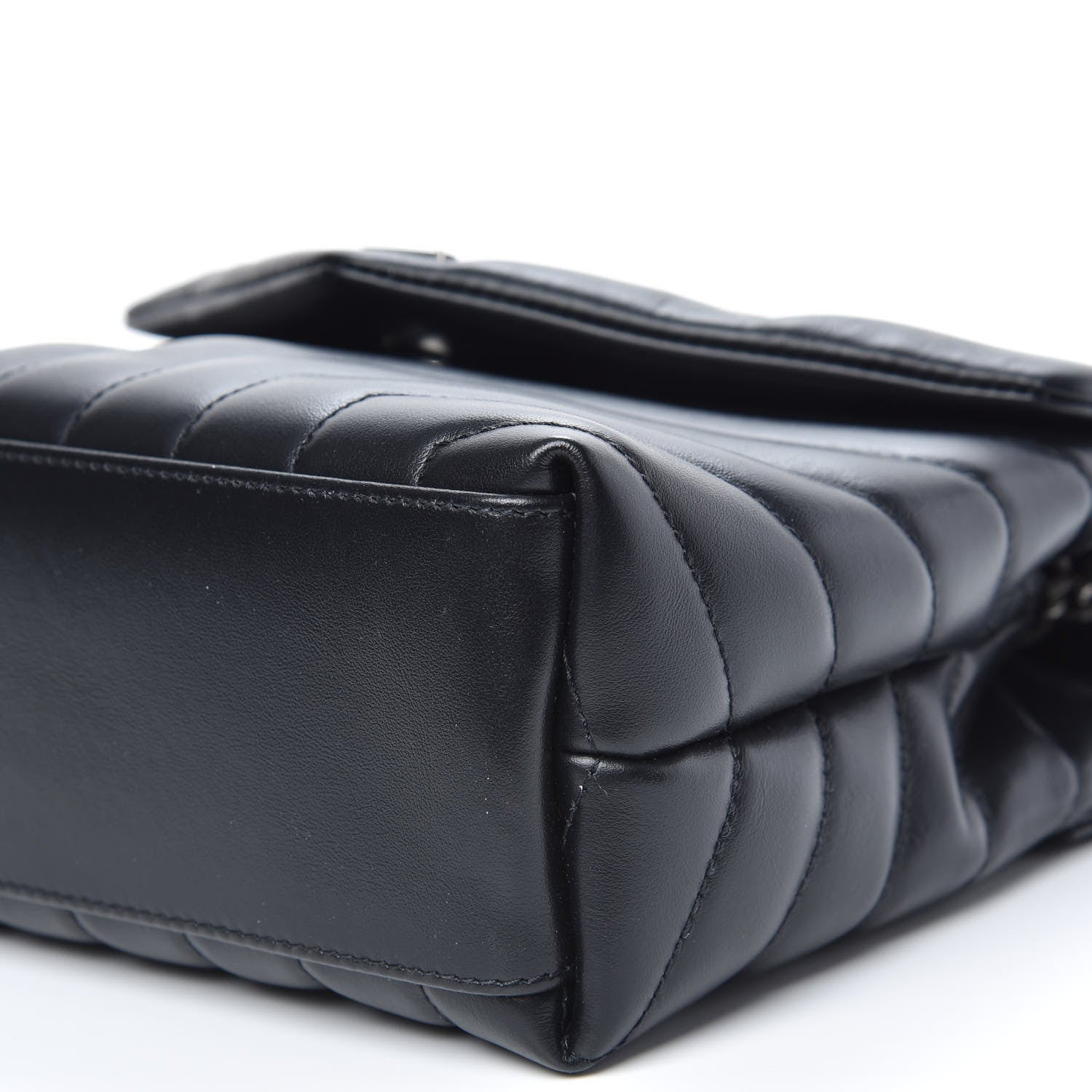 Saint Laurent Calfskin Y Quilted Monogram Small Loulou Chain Satchel Black 7 of 7