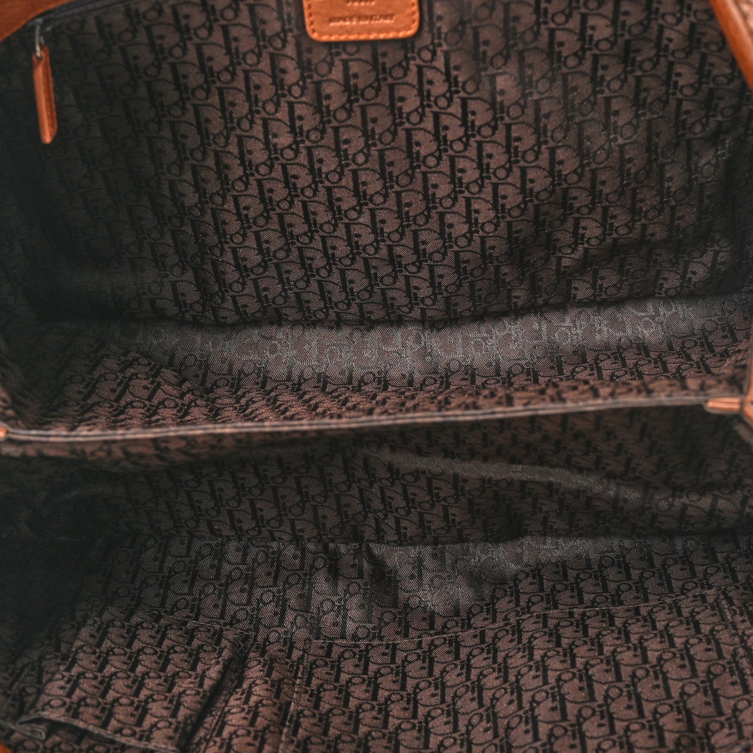 Christian Dior Pebbled Calfskin Braided Gaucho Saddle Handle Bag Brown 5 of 14