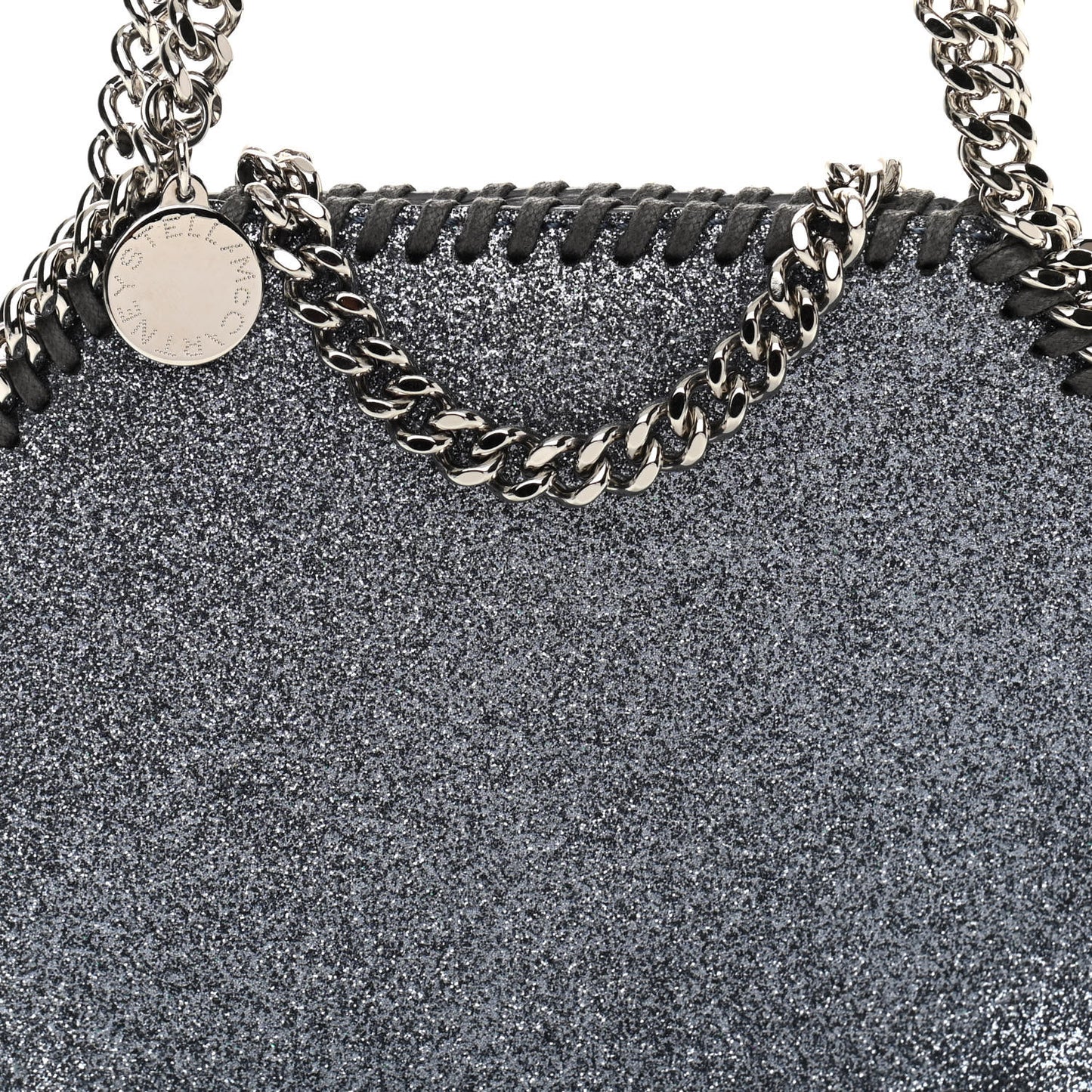Glitter Tiny Falabella Tote Silver