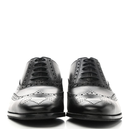 Gucci Calfskin Miro Soft Web Mens Spirit Wingtip Oxfords 6 Black 2 of 8