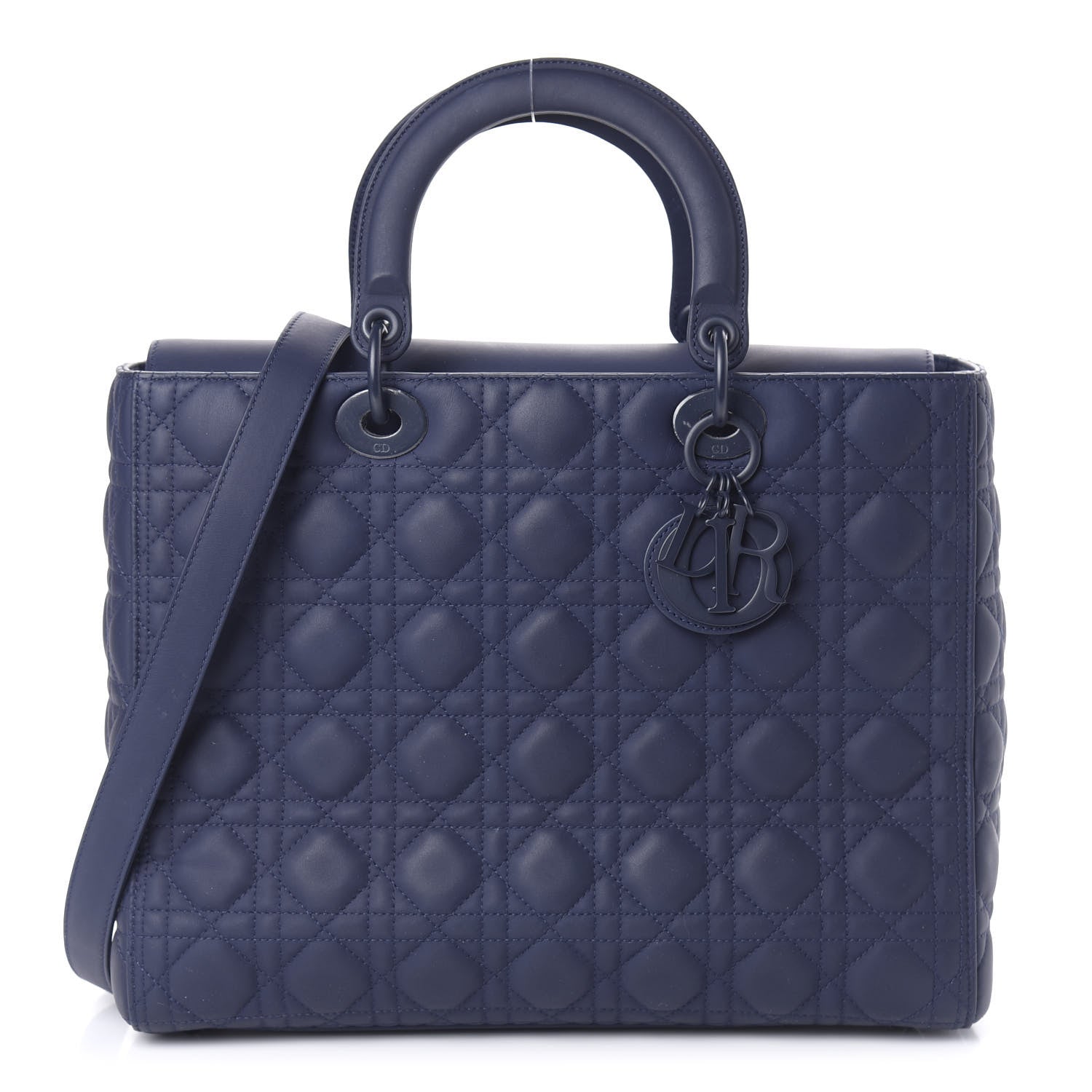 Christian Dior Ultra Matte Calfskin Cannage Large Lady Dior Blue 1 of 12