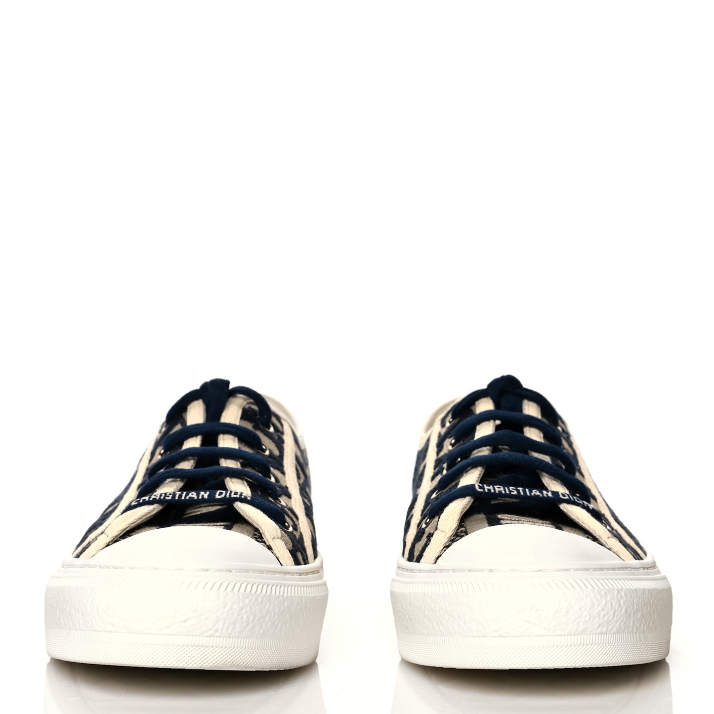 Canvas Oblique Walk'N'Dior Low Top Sneakers 39.5 Deep Blue