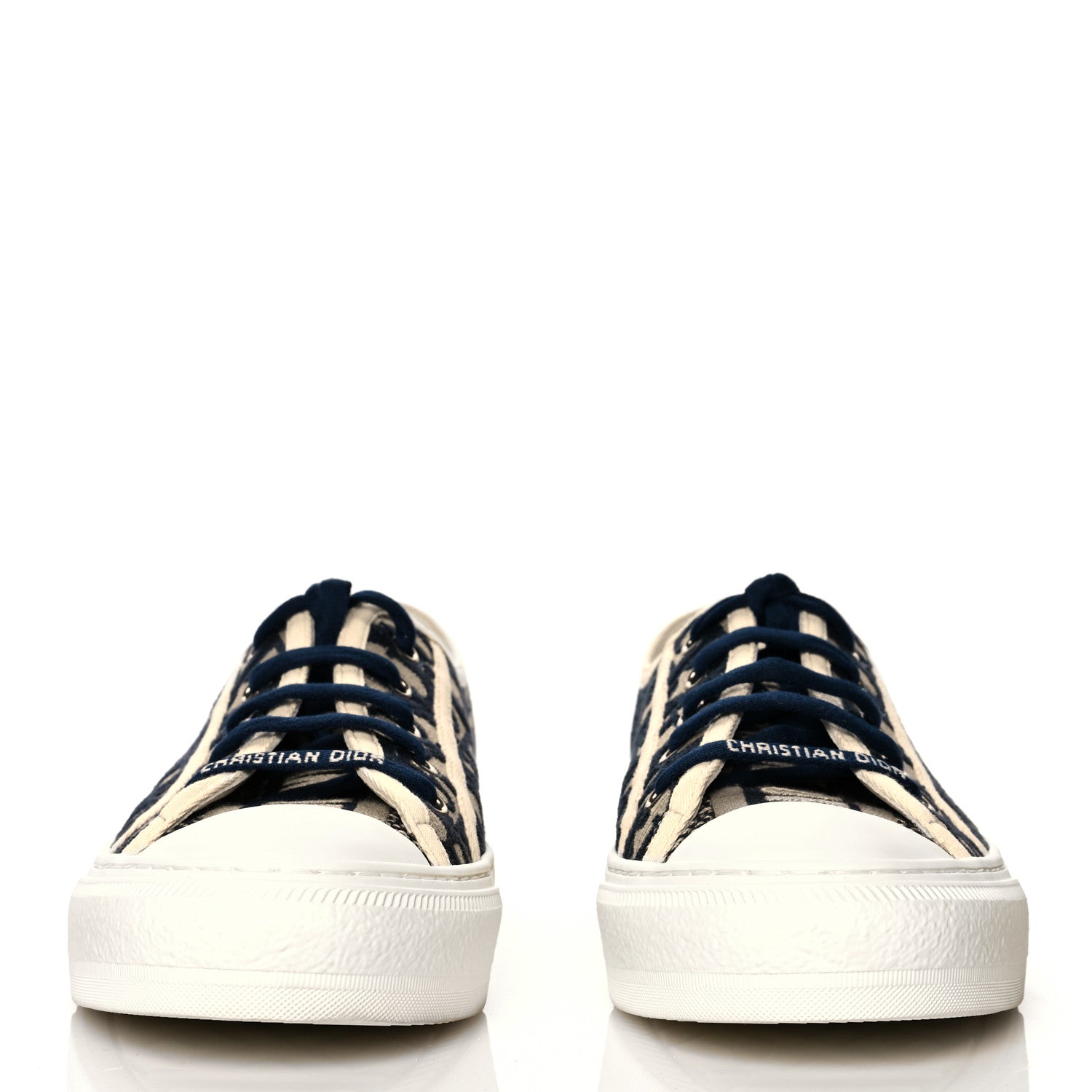 Christian Dior Canvas Oblique Walk'N'Dior Low Top Sneakers 39.5 Deep Blue 2 of 9