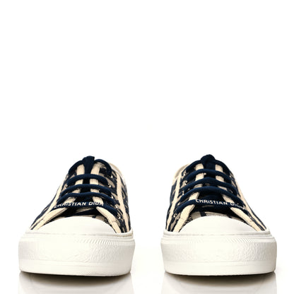 Christian Dior Canvas Oblique Walk'N'Dior Low Top Sneakers 39.5 Deep Blue 2 of 9