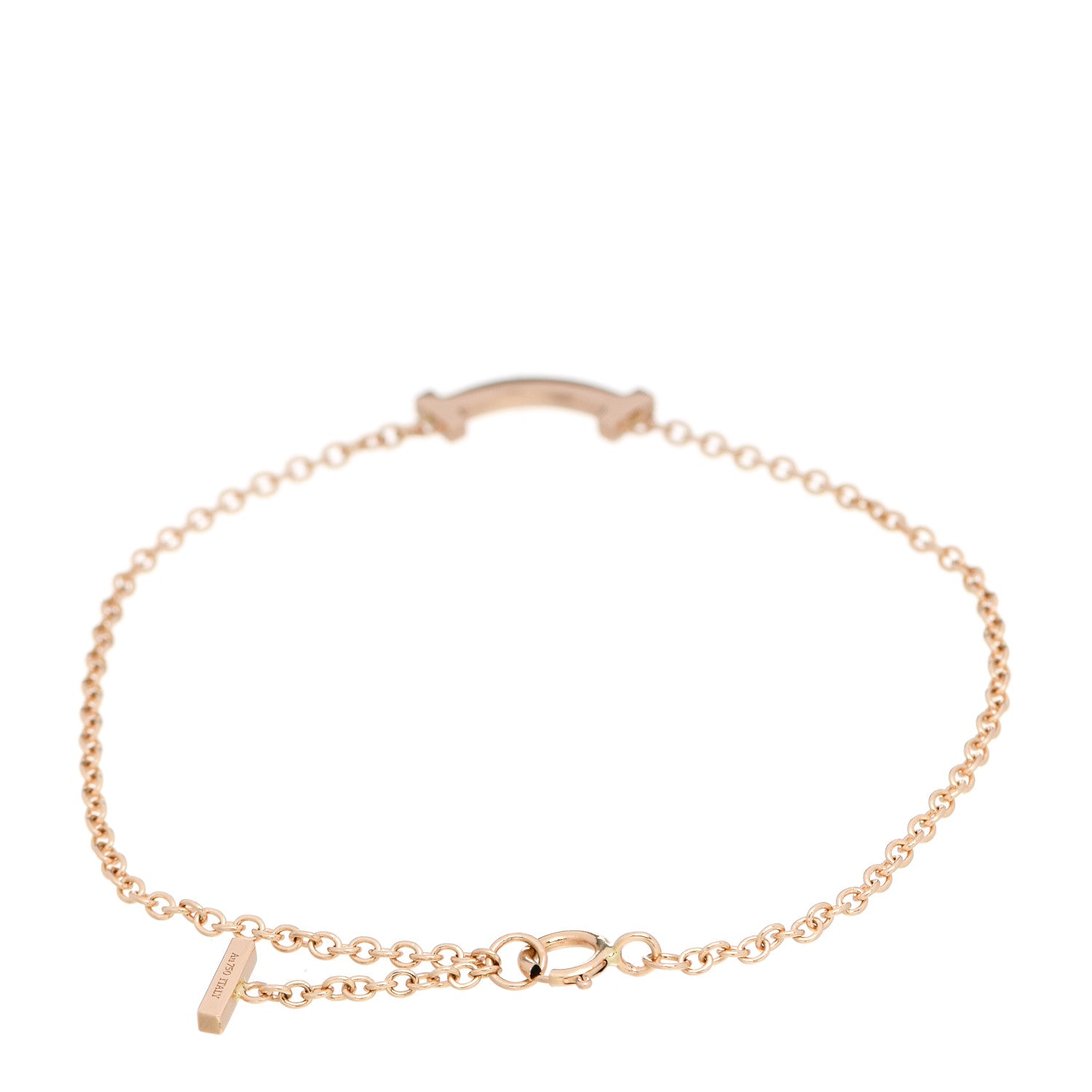 Tiffany 18K Rose Gold Mini T Smile Bracelet 2 of 4