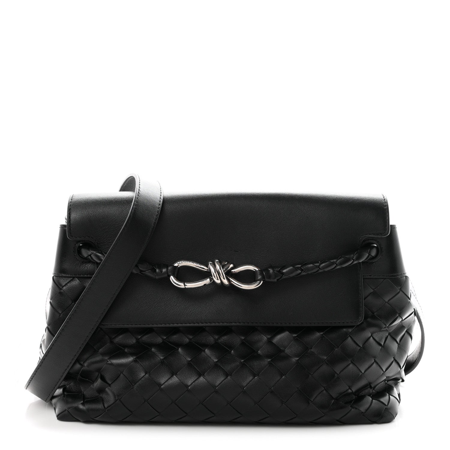 Bottega Veneta Calfskin Intrecciato Small Andiamo Messenger Bag Black 1 of 9