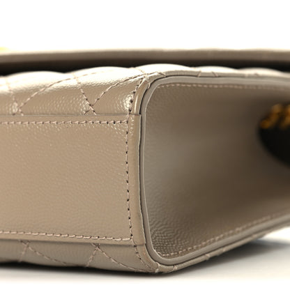 Saint Laurent Grain De Poudre Textured Mixed Matelasse Medium Triquilt Monogram Satchel Dusty Grey 9 of 10